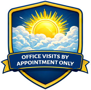Office Visits By Appointment Only Badge